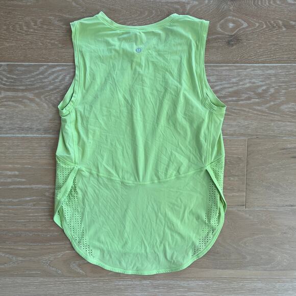 Lululemon High Neck Split Hem Run Tank Neo Mint sz 6 - Picture 2 of 3